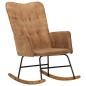 vidaXL Silla mecedora de lona vintage marrón vidaXL Silla mecedora de lona vintage marrón