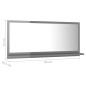 vidaXL Espejo de baño madera contrachapada gris brillo 80x10,5x37 cm vidaXL Espejo de baño madera contrachapada gris brillo 80x10,5x37 cm