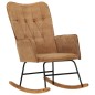 vidaXL Silla mecedora de lona vintage marrón vidaXL Silla mecedora de lona vintage marrón