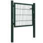 vidaXL Puerta de vallado de acero verde 105x150 cm