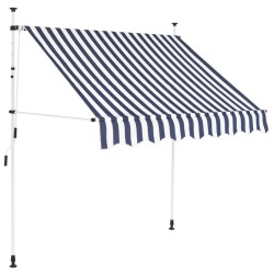 vidaXL Toldo manual retráctil 150 cm azul y blanco a rayas