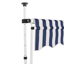 vidaXL Toldo manual retráctil 150 cm azul y blanco a rayas