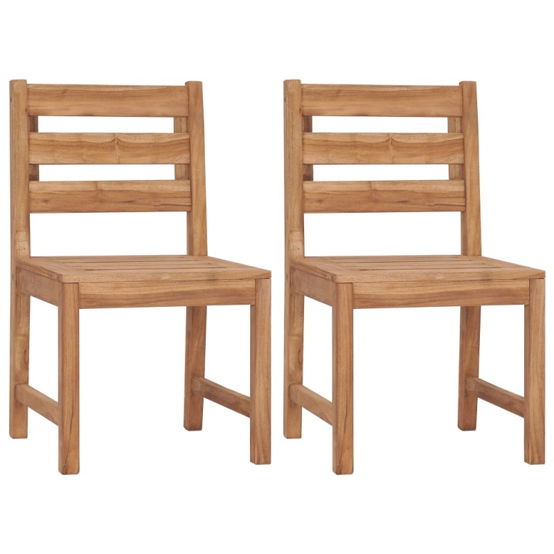 vidaXL Sillas de jardín 2 unidades madera maciza de teca vidaXL Sillas de jardín 2 unidades madera maciza de teca