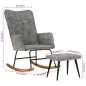 vidaXL Mecedora con taburete lona vintage gris vidaXL Mecedora con taburete lona vintage gris