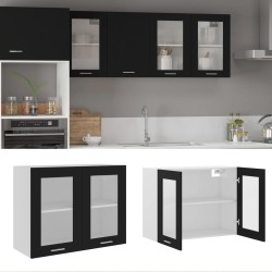 vidaXL Armario colgante cocina contrachapada negro 80x31x60 cm