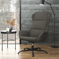 vidaXL Sillón de relax de piel de ante sintética gris oscuro