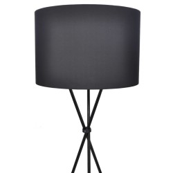 vidaXL Lámpara de pie con pantalla y soporte negra