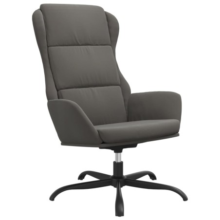 vidaXL Sillón de relax de piel de ante sintética gris oscuro