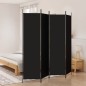 vidaXL Biombo divisor de 4 paneles de tela negro 200x200 cm vidaXL Biombo divisor de 4 paneles de tela negro 200x200 cm
