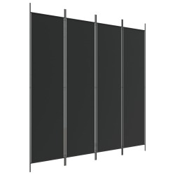 vidaXL Biombo divisor de 4 paneles de tela negro 200x200 cm