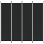 vidaXL Biombo divisor de 4 paneles de tela negro 200x200 cm vidaXL Biombo divisor de 4 paneles de tela negro 200x200 cm
