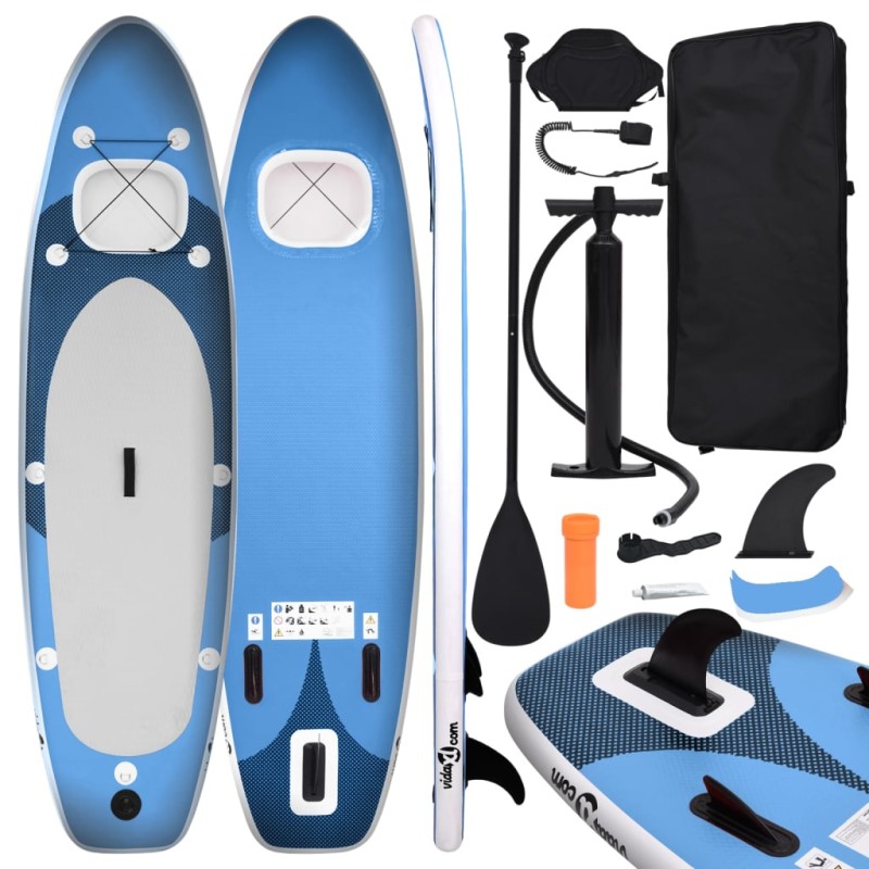 vidaXL Set de tabla de paddle surf hinchable azul marino 330x76x10 cm vidaXL Set de tabla de paddle surf hinchable azul marino 330x76x10 cm