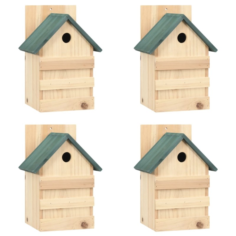 vidaXL Casa para pájaros 4 unidades madera de abeto 23x19x33 cm vidaXL Casa para pájaros 4 unidades madera de abeto 23x19x33 cm