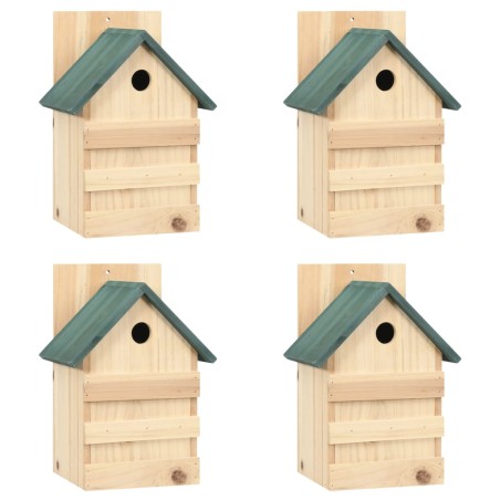 vidaXL Casa para pájaros 4 unidades madera de abeto 23x19x33 cm