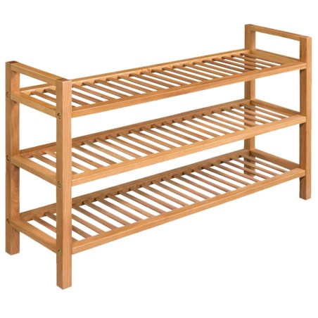 vidaXL Zapatero con 3 estantes madera maciza de roble 100x27x60 cm