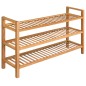 vidaXL Zapatero con 3 estantes madera maciza de roble 100x27x60 cm vidaXL Zapatero con 3 estantes madera maciza de roble 100x27x60 cm