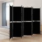 vidaXL Biombo divisor de 6 paneles de tela negro 300x200 cm vidaXL Biombo divisor de 6 paneles de tela negro 300x200 cm