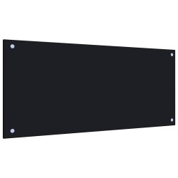 vidaXL Protección salpicaduras cocina vidrio templado negro 90x40 cm