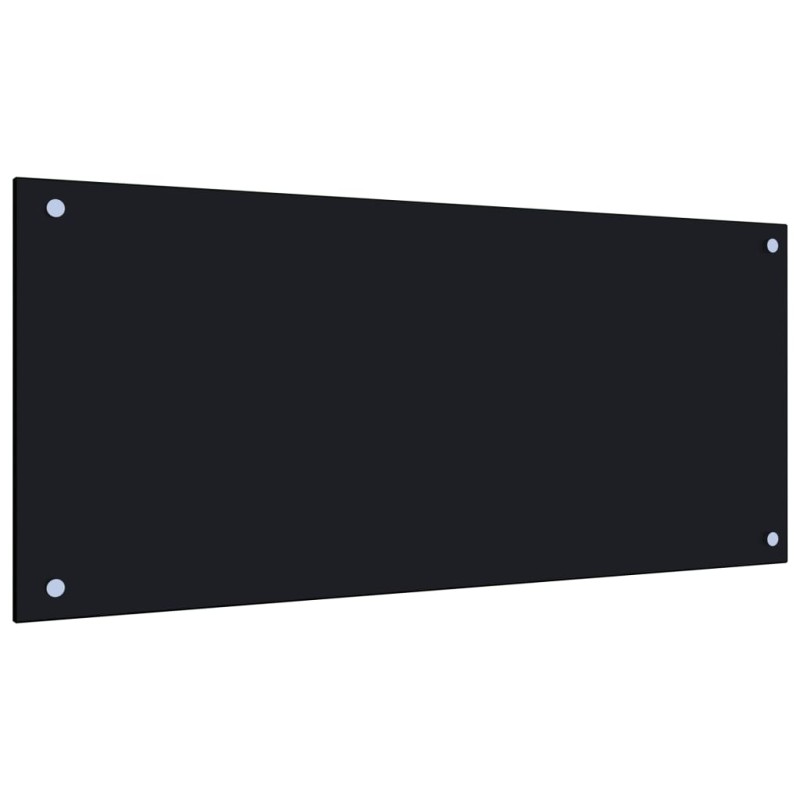 vidaXL Protección salpicaduras cocina vidrio templado negro 90x40 cm