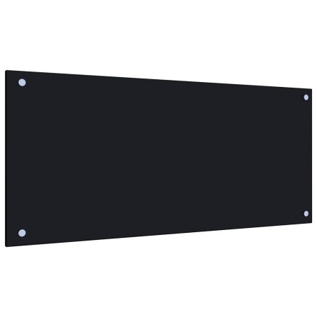 vidaXL Protección salpicaduras cocina vidrio templado negro 90x40 cm