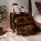 vidaXL Mesita de noche patas madera maciza roble ahumado 40x35x50 cm