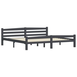 vidaXL Estructura de cama madera maciza pino gris oscuro 200x200 cm