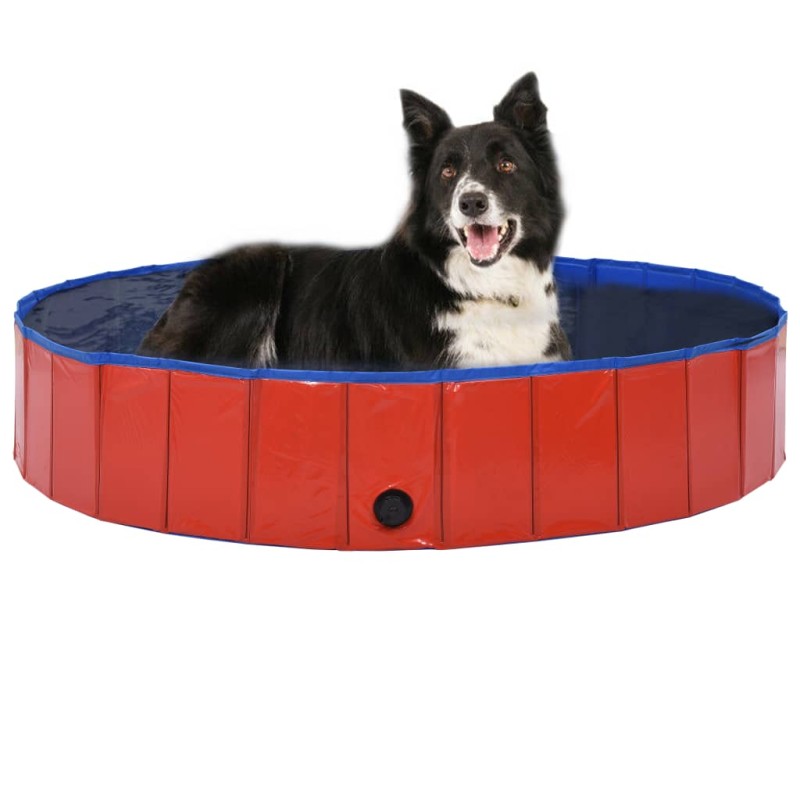 vidaXL Piscina para perros plegable PVC rojo 160x30 cm vidaXL Piscina para perros plegable PVC rojo 160x30 cm