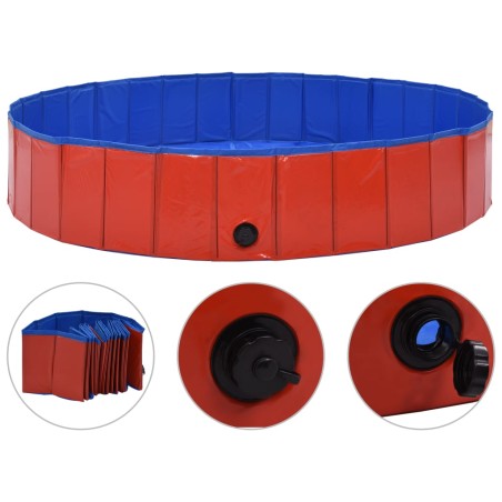 vidaXL Piscina para perros plegable PVC rojo 160x30 cm