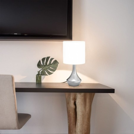 vidaXL Lámparas de mesa táctiles 2 unidades blanco E14