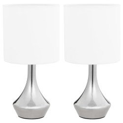 vidaXL Lámparas de mesa táctiles 2 unidades blanco E14