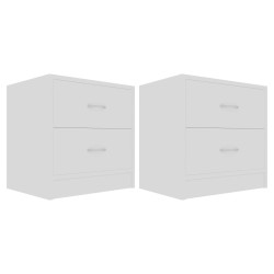 vidaXL Mesitas de noche 2 uds madera contrachapada blanco 40x30x40 cm