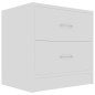 vidaXL Mesitas de noche 2 uds madera contrachapada blanco 40x30x40 cm