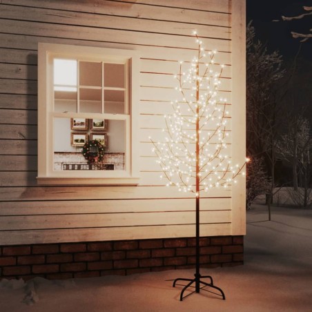 vidaXL Árbol LED con flor de cerezo 220 LED blanco cálido 220 cm