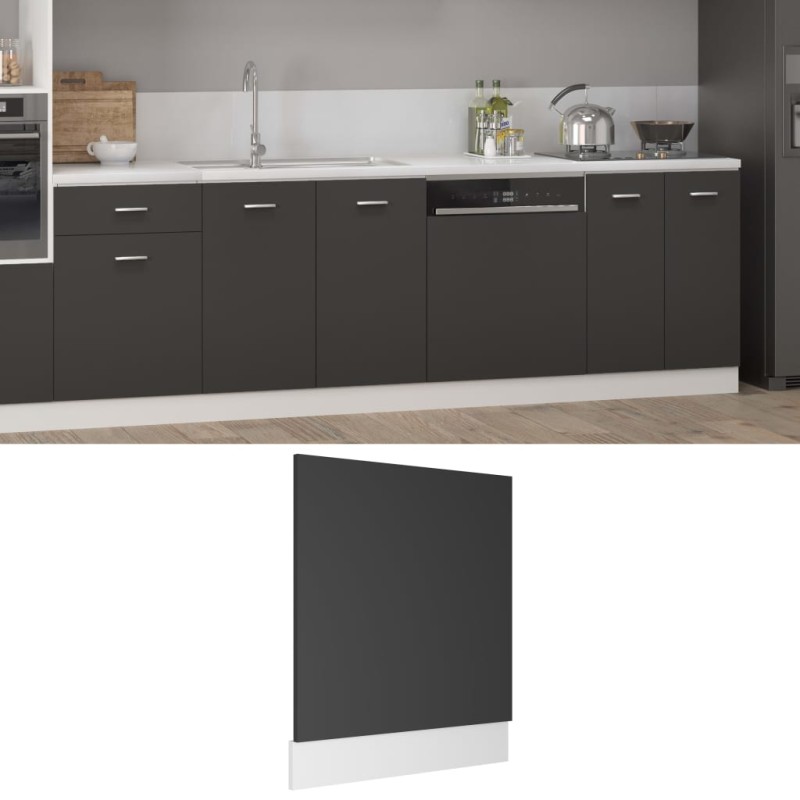vidaXL Panel para lavavajillas madera contrachapada gris 59,5x3x67 cm vidaXL Panel para lavavajillas madera contrachapada gris 59,5x3x67 cm