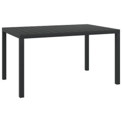 vidaXL Mesa de jardín de aluminio y WPC negra 150x90x74 cm
