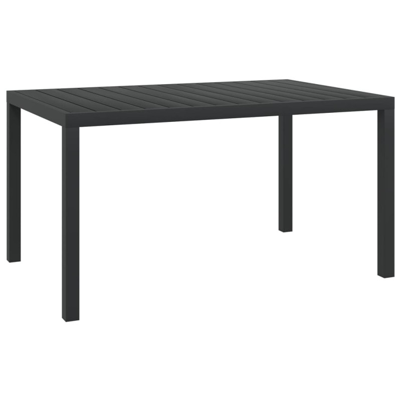 vidaXL Mesa de jardín de aluminio y WPC negra 150x90x74 cm vidaXL Mesa de jardín de aluminio y WPC negra 150x90x74 cm