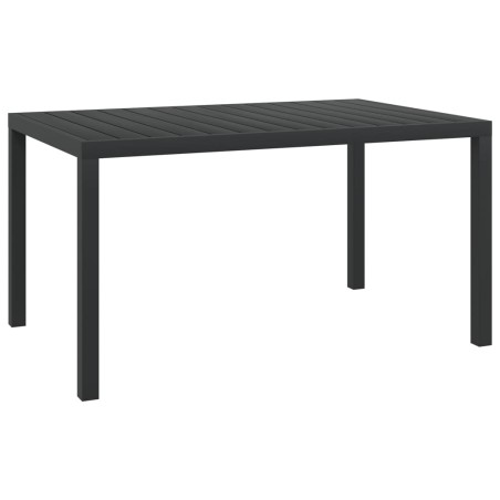 vidaXL Mesa de jardín de aluminio y WPC negra 150x90x74 cm