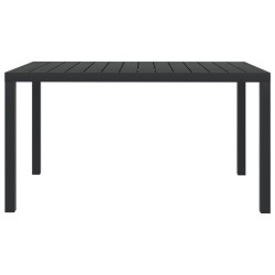 vidaXL Mesa de jardín de aluminio y WPC negra 150x90x74 cm