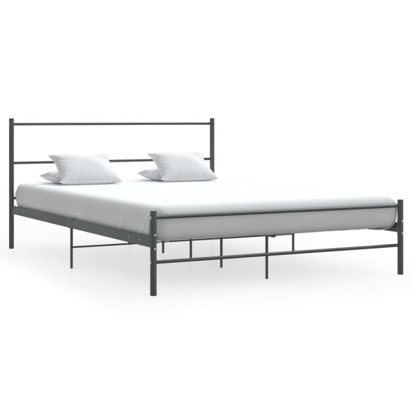 vidaXL Estructura de cama de metal gris 140x200 cm vidaXL Estructura de cama de metal gris 140x200 cm