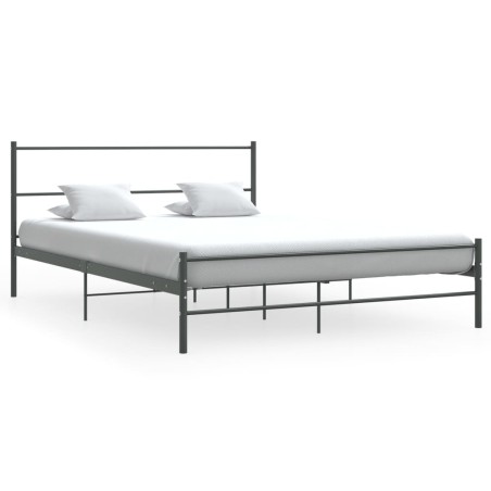 vidaXL Estructura de cama de metal gris 140x200 cm