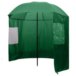 vidaXL Paraguas de pesca verde 240x210 cm