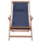 vidaXL Silla de playa plegable de tela y estructura de madera azul vidaXL Silla de playa plegable de tela y estructura de madera azul