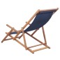 vidaXL Silla de playa plegable de tela y estructura de madera azul vidaXL Silla de playa plegable de tela y estructura de madera azul