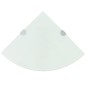 vidaXL Estante de esquina con soportes cromados vidrio blanco 25x25 cm vidaXL Estante de esquina con soportes cromados vidrio blanco 25x25 cm