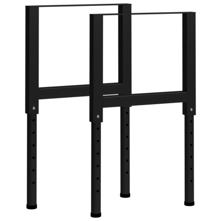 vidaXL Estructura de banco de trabajo 2 uds metal 55x(69-95,5)cm negro
