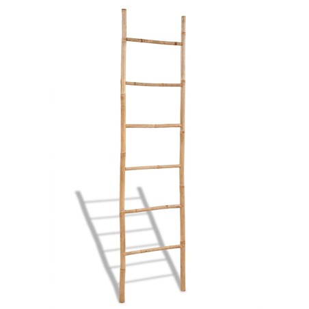 vidaXL Escalera para toallas con 6 peldaños de bambú