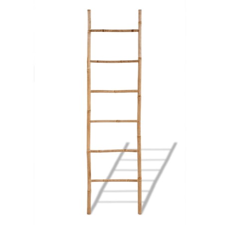vidaXL Escalera para toallas con 6 peldaños de bambú