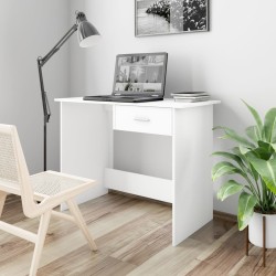 vidaXL Escritorio de madera contrachapada blanco 100x50x76 cm