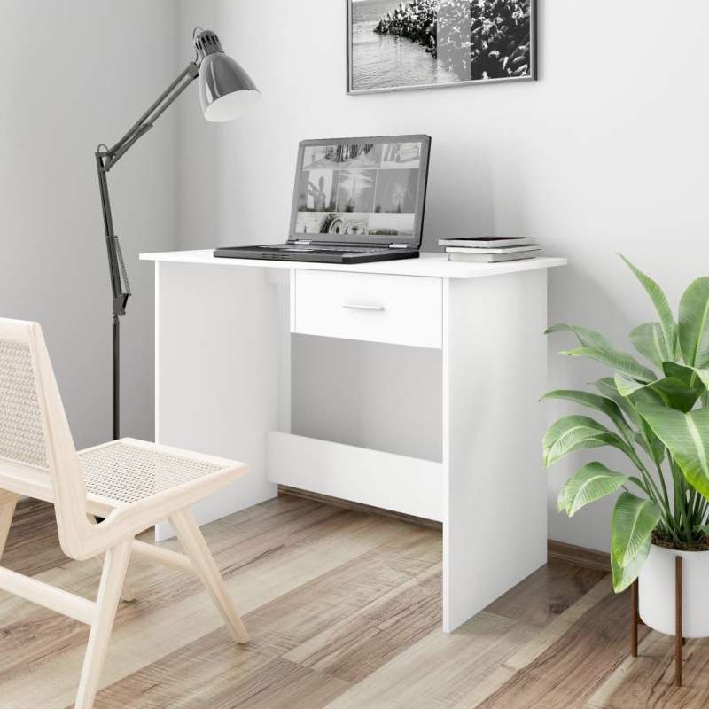 vidaXL Escritorio de madera contrachapada blanco 100x50x76 cm vidaXL Escritorio de madera contrachapada blanco 100x50x76 cm