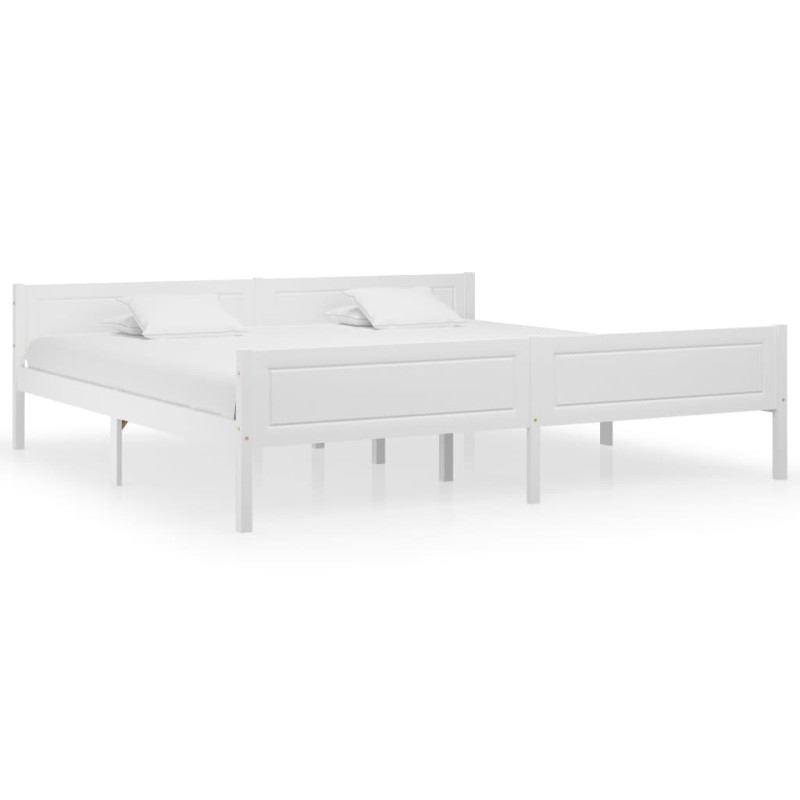 vidaXL Estructura de cama de madera maciza de pino blanco 200x200 cm vidaXL Estructura de cama de madera maciza de pino blanco 200x200 cm